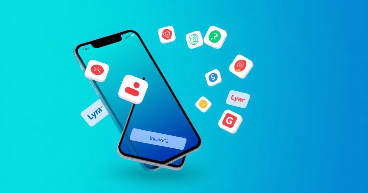 E-wallet applications on smartphone screen